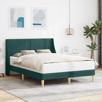 vidaXL Bedframe 192 x 144 x 96 cm aansluitplaat, Verzenden, Nieuw, Groen, Stof
