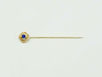 Zonder minimumprijs - Broche - 18 karaat Geel goud - Diamant