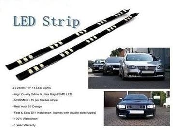 2x LED strip Wit - 30cm ledstrings, Auto diversen, Ophalen of Verzenden
