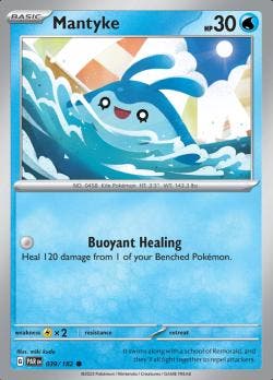 Mantyke 039/182 reverse holo Paradox Rift, Hobby en Vrije tijd, Verzamelkaartspellen | Pokémon, Losse kaart, Nieuw, Foil, Ophalen of Verzenden