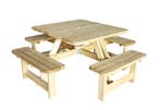 Picknicktafel Vierkant Groen Geïmpregneerd - Lengte 200 cm, Nieuw