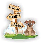 Sluit de poort let op de hond sticker, Verzenden, Nieuw
