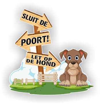 Sluit de poort let op de hond sticker, Verzenden, Nieuw