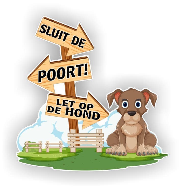 Sluit de poort let op de hond sticker, Dieren en Toebehoren, Honden-accessoires, Nieuw, Verzenden