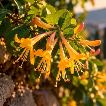 Kamperfoelie ‘Tellmanniana’ Sierplanten, Raskleur, Verzenden, Overige soorten, Struik