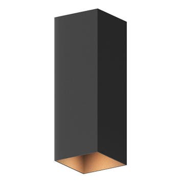 Zwarte up down wandlamp aluminium, Dion, 8W, 3000K LED, IP54, Ophalen of Verzenden, Nieuw, Aluminium, Wandlamp