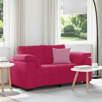 vidaXL Loveseat Sofa Wijnrood 160x77x82 cm Fluweel, Verzenden, Nieuw, Stof