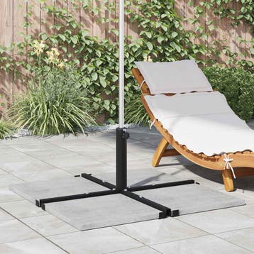 vidaXL Parasolvoet kruisframe Zwart Staal voor palen van, Verzenden, Nieuw, 1 tot 2 meter, Parasolvoet