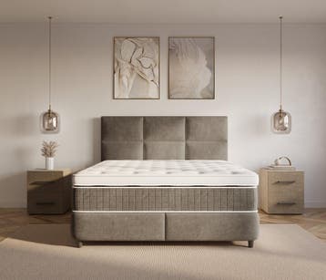 Verdo Boxspring met Opbergruimte Taupe - 140x200, Huis en Inrichting, Slaapkamer | Boxsprings, Verzenden, Nieuw