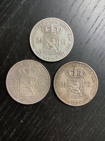 Nederland. Willem II. 2 1/2 Gulden 1845-1849 (Zonder