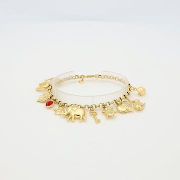 Bedelarmband - 14 karaat Geel goud, Emaille. Milor.