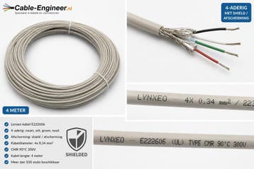 Lynxeo CMR 4x0,34 mm² Afgeschermde Sensorkabel / Stuurstroom, Verzenden, Nieuw, Kabel of Snoer