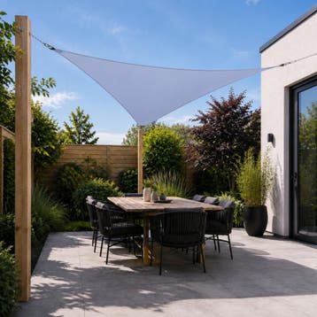 Schaduwdoek polyester grey 3x3x3m, Verzenden, Nieuw