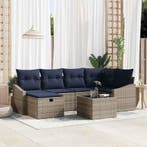 vidaXL Bankstel met kussen 3 pcs poly rattan, Verzenden, Nieuw, Rotan