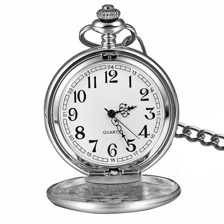 Fako - Zakhorloge - XXL - Classic - Ø 47mm - Zilverkleurig, Sieraden, Tassen en Uiterlijk, Horloges | Heren, Verzenden