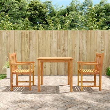 vidaXL 3-delige Tuinset massief acaciahout, 2 zitplaatsen, Nieuw, Tuinset, Verzenden