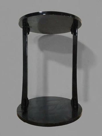 Japanese Wooden Black Lacquer Tea Ceremony Shelf (Maru-Tana)