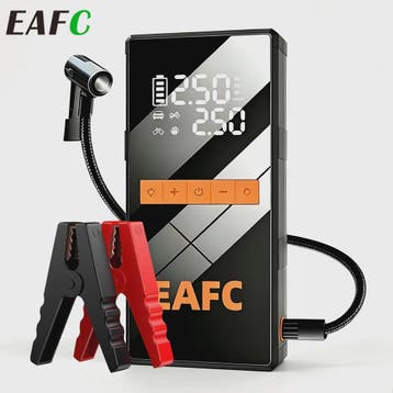 EAFC 4-in-1 Auto Startkabel Compressor: Jump Starter, Powerb, Caravans en Kamperen, Verzenden, Nieuw