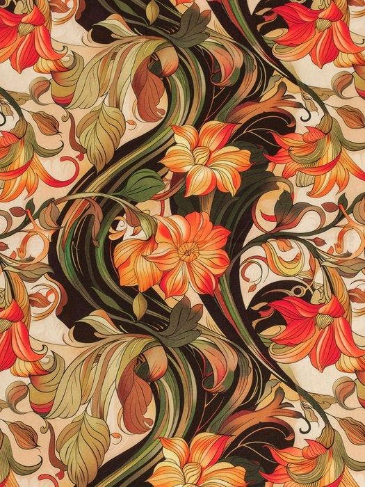 TexStilArt - Floria - Exclusieve stof 100% katoen Oeko-Tex -, Antiek en Kunst, Curiosa en Brocante