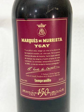 2000 Marqués de Murrieta, Ygay 150 Aniversario - Rioja - 1, Nieuw
