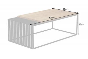 Massief houten salontafel ARCHITECTURE 100cm geolied eiken, Ophalen of Verzenden, Nieuw