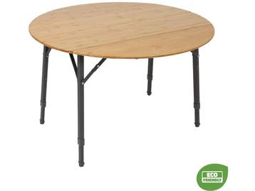 Bo-Camp Poundbury - Tafel - Ø 90 cm - Bamboe - Opvouwbaar, Caravans en Kamperen, Kampeermeubelen, Verzenden, Zo goed als nieuw