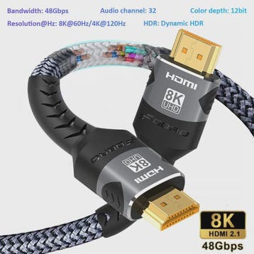 HDMI 2.1 Kabel 8K@60Hz & 4K@120Hz - 48Gbps, eARC, HDR voor P, Verzenden, Nieuw