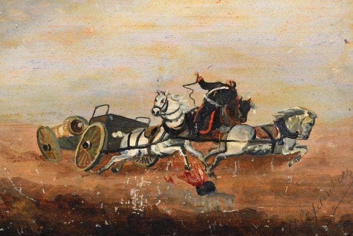 Franse school (XIX) - La pièce en danger, Antiek en Kunst, Kunst | Schilderijen | Klassiek