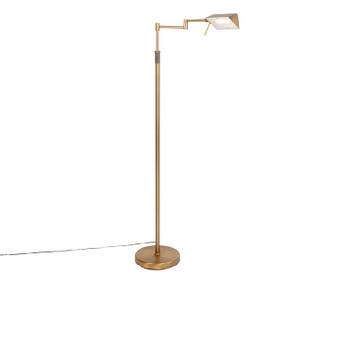 Design vloerlamp brons incl. LED met touch dimmer - Notia, Verzenden, Nieuw, Design