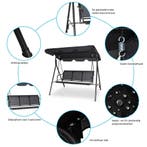 LIVSK 3-Persoons Parasol Schommel - Verstelbare Luifel - Sta, Verzenden, Nieuw