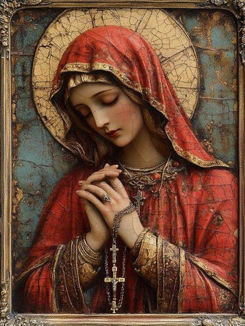 CREATIVE_HUB - Madonna praying with rosary