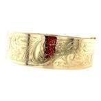 Gouden vintage bangle met gravure 14 krt, Ophalen of Verzenden, Nieuw