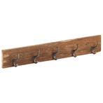 vidaXL Wandkapstok met 5 haken 100x2,5x15 cm massief, Huis en Inrichting, Woonaccessoires | Kapstokken, Verzenden, Nieuw