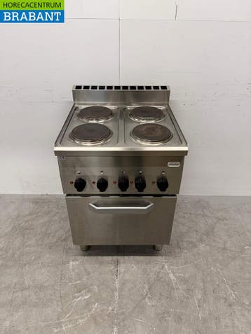 RVS Modular 4 Pits Elektrisch Fornuis met oven 5 x 2/3 GN, Ophalen of Verzenden, Gebruikt