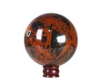 Rode mahonie-obsidiaan kristalsteen Bol - Hoogte: 180 mm -