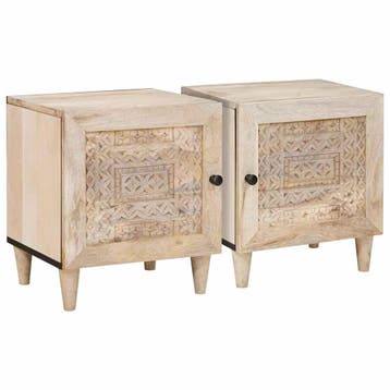 vidaXL Nachtkastje 2 st Wit 80 x 50 x 40 cm Bewerkt hout, Verzenden, Nieuw, 45 tot 65 cm, Minder dan 55 cm