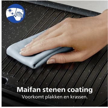 PHILIPS HD6222/90 Grillplaat Zwart, Ophalen of Verzenden, Zo goed als nieuw, PHILIPS