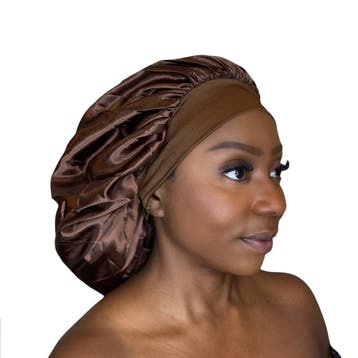Satijnen Haar Bonnet - Bruin (Satijnen Slaapmuts ), Ophalen of Verzenden, Nieuw