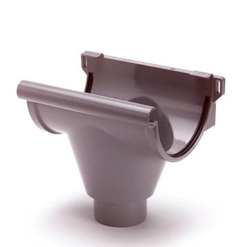 Pvc dakgoot s-lon gootuitloop klem grijs-125 x 80 mm, Verzenden, Nieuw