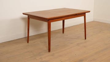 Vintage eettafel | teak | Uitschuifbaar | 140 cm | Silkeborg, Ophalen of Verzenden, Nieuw