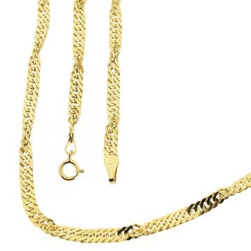 Midas gouden Singapore schakelketting., Ophalen of Verzenden, Gebruikt, Goud, Goud