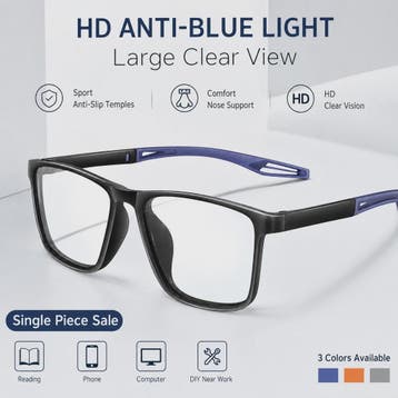 KAROS Blauw Licht Blokkerende Leesbril - Unisex Grote Frame, Verzenden, Nieuw