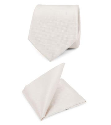 Trouw Stropdas + Pochet Carre Off-white maat one size Heren, Verzenden, Nieuw, Suitable