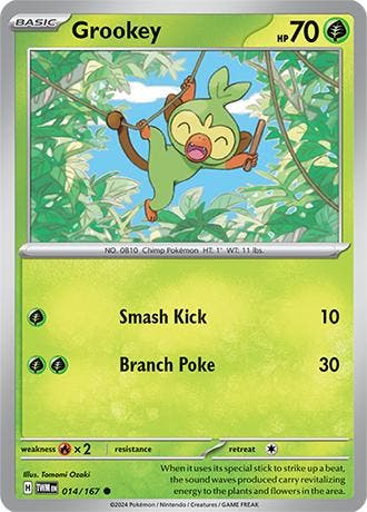 Grookey 014/167 reverse holo Twilight Masquerade, Ophalen of Verzenden, Nieuw, Losse kaart, Foil