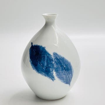 Vaas - Porselein, Kobalt-onderglazuurblauw,  Fujii