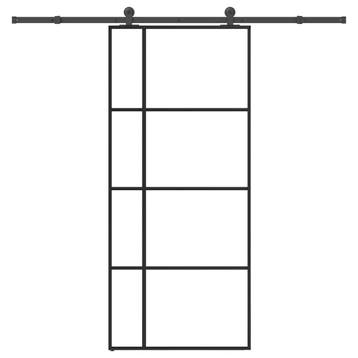 vidaXL Schuifdeur met beslag 90x205 cm ESG-glas en aluminium, Verzenden, Nieuw