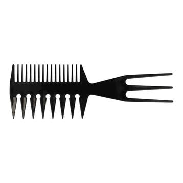 Haarkam Vorkkam 20cm - Grove Tanden - Zwart, Nieuw