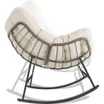 Schommelstoel Tami, gestoffeerd, met stikpatroon - beige, Huis en Inrichting, Stoelen, Verzenden, Nieuw