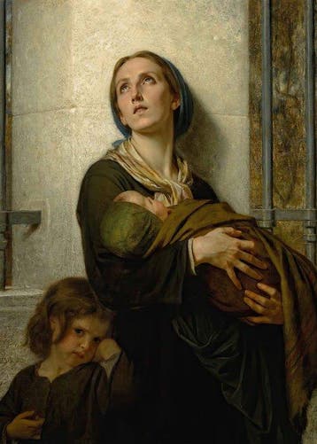 Hugues Merle (After) - [XL Canvas] The Forgotten” by, Antiek en Kunst