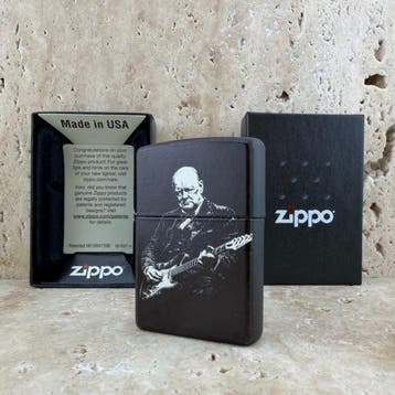 Zippo - Winston Churchill with Rock Guitar Parody Design -, Verzamelen, Nieuw